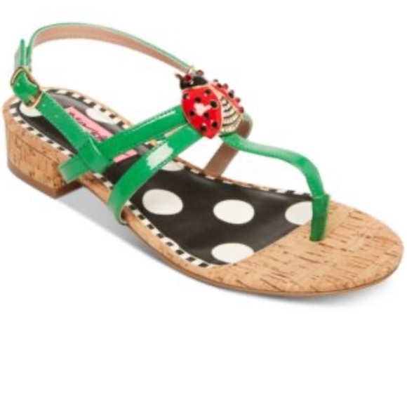BETSY JOHNSON Buggy Women's Ladybug Embellishment Slingback Sandals Size 6M NEW - Picture 1 of 12